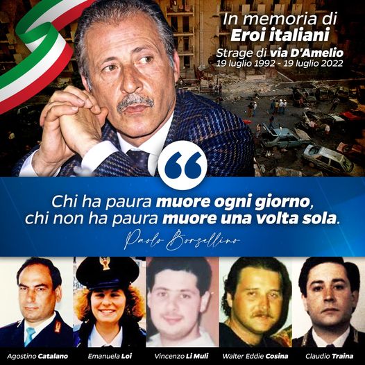 Ricordo di Paolo Borsellino nel trentennale della Strage di via D’Amelio