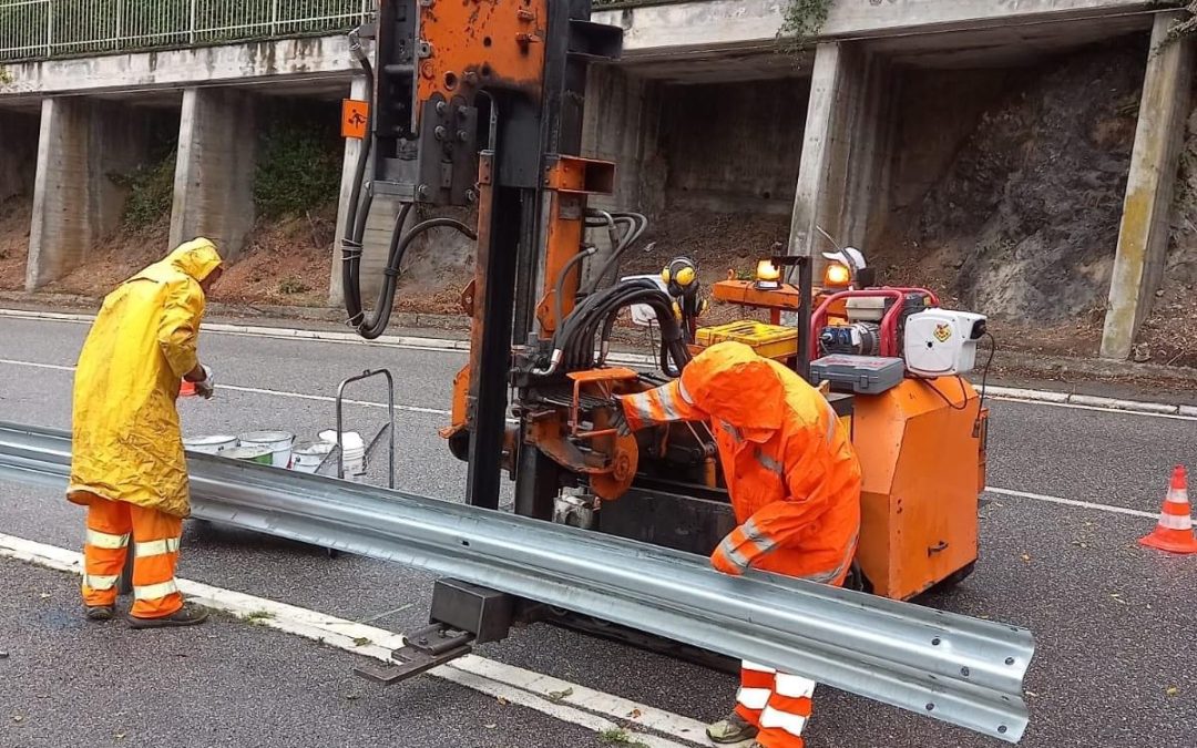 Aggiornamento lavori di posa del nuovo guard rail di Lumezzane in via Valsabbia