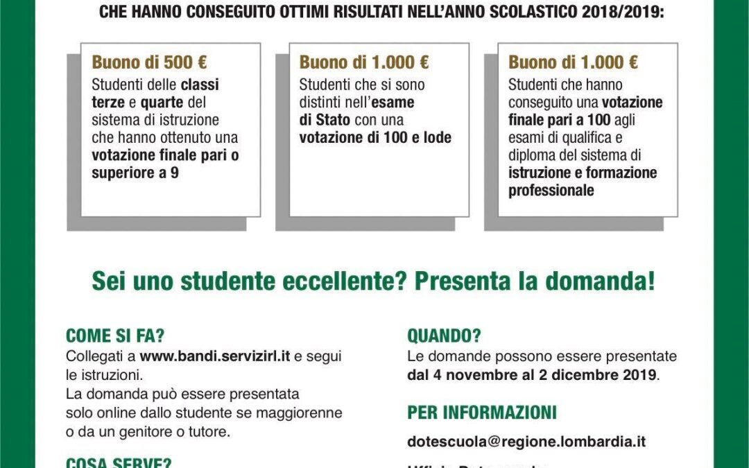 Dote merito per gli studenti meritevoli di Lumezzane