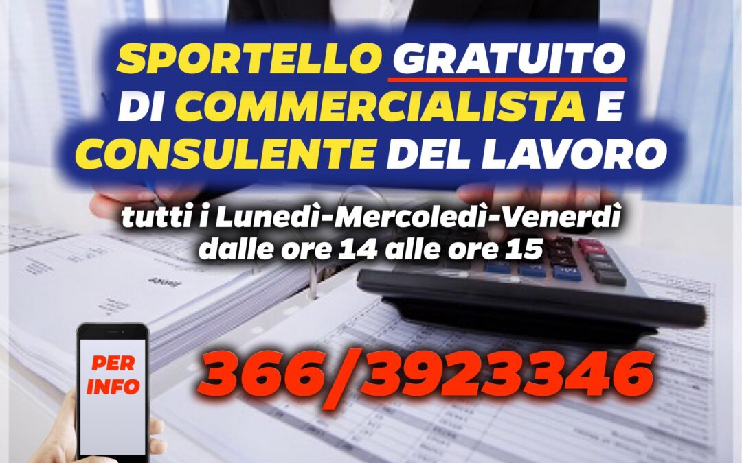 Sportello gratuito di commercialista e consulente del lavoro