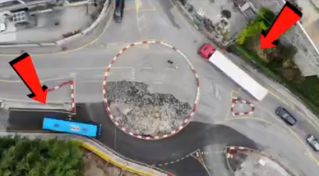 I lavori della nuova Mega-rotonda con vista dal drone