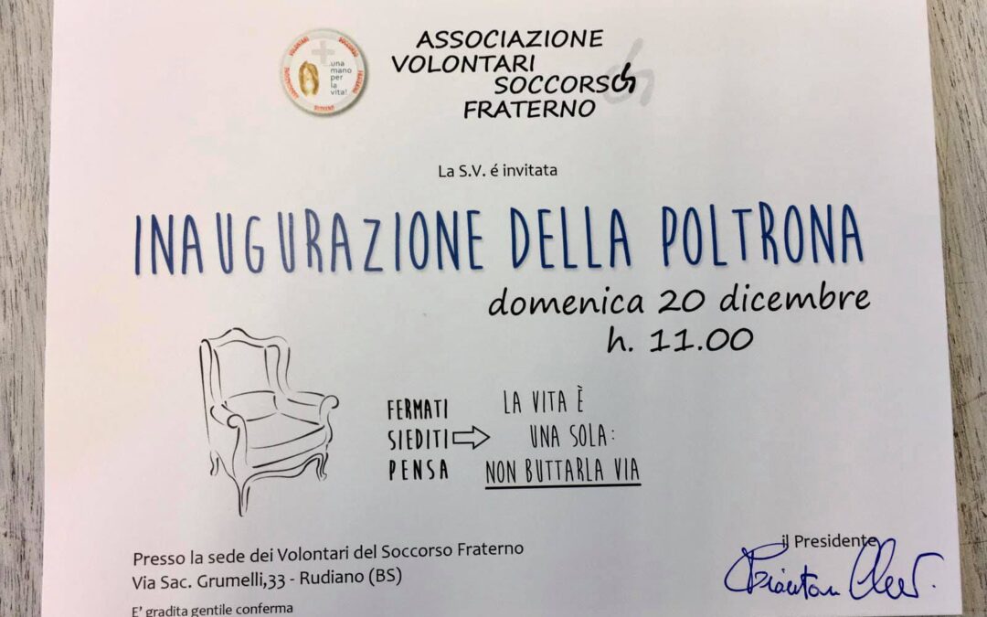 Inaugurazione “Poltrona del Pensiero” Rudiano