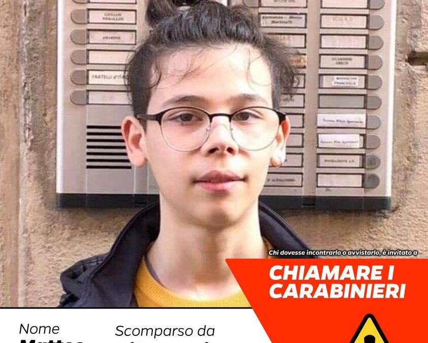 Annuncio per persona che non si trova: Matteo, 13 anni