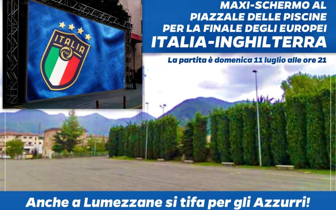 Maxi-schermo al piazzale delle piscine per la finale di Euro 2020
