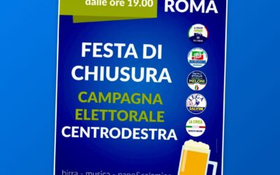Invito alla festa di chiusura della campagna elettorale