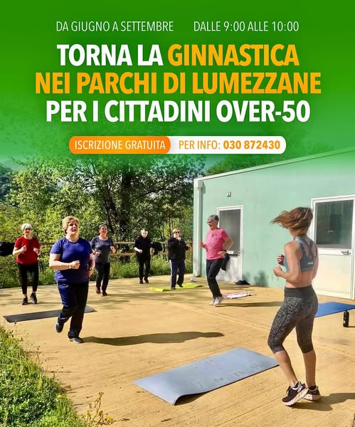 Ritorna il fitness nei parchi di Lumezzane per i cittadini over 50
