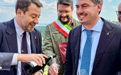 Con il ministro Salvini in visita a Polpenazze per la fiera del vino