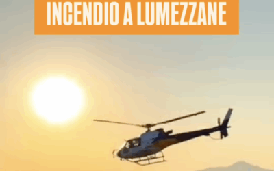 Elicottero spicca il volo dalla piazzola di San Bernardo per spegnere l’incendio a Lumezzane