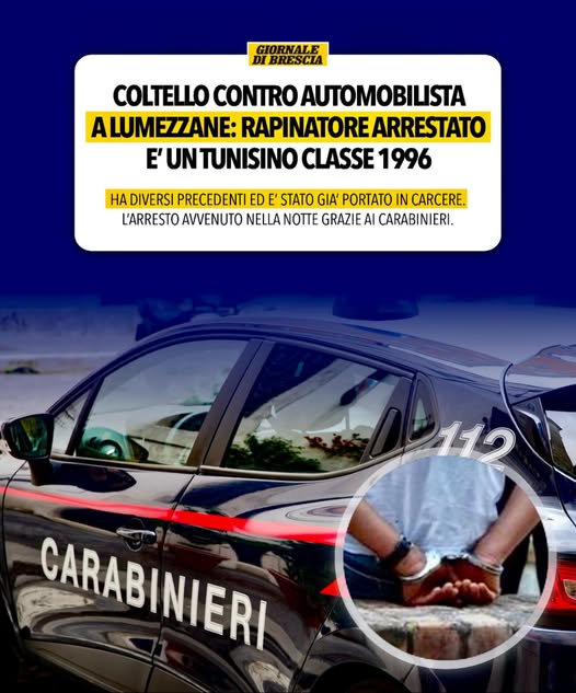Arrestato il criminale tunisino che ha creato scompiglio a Lumezzane nelle scorse ore