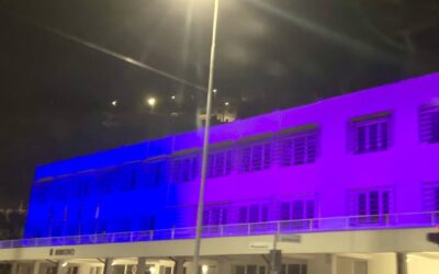 Municipio rosa e azzurro per la giornata internazionale della consapevolezza sulla perdita in gravidanza e dopo il parto